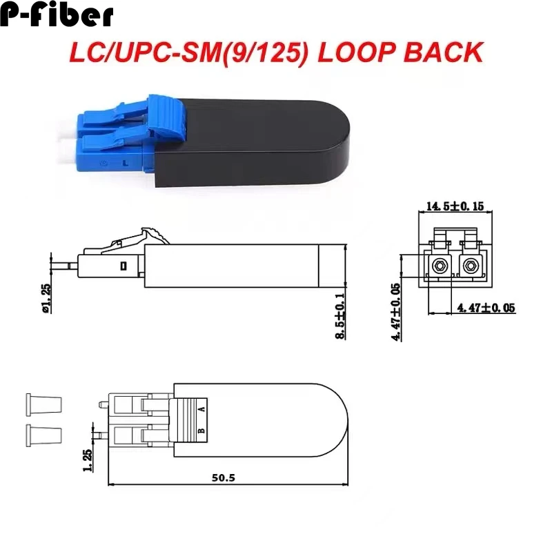 Imagem -03 - Lcupc Single Mode Multimodo Fibra Óptica Loop Jumper Acoplador de Flange Loopback Óptico 125 10 Pcs