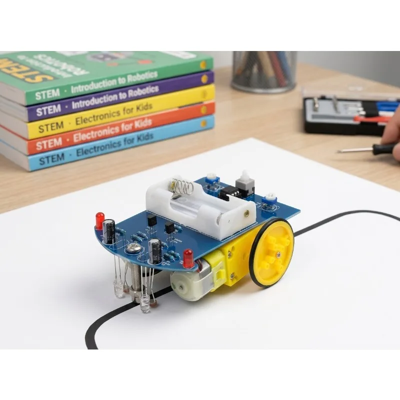 DIY Electronic Kit Intelligent Line Tracking Car Kit D2-1 Line Follower Vehicle DIY Electronic Components Assembly Learning Set