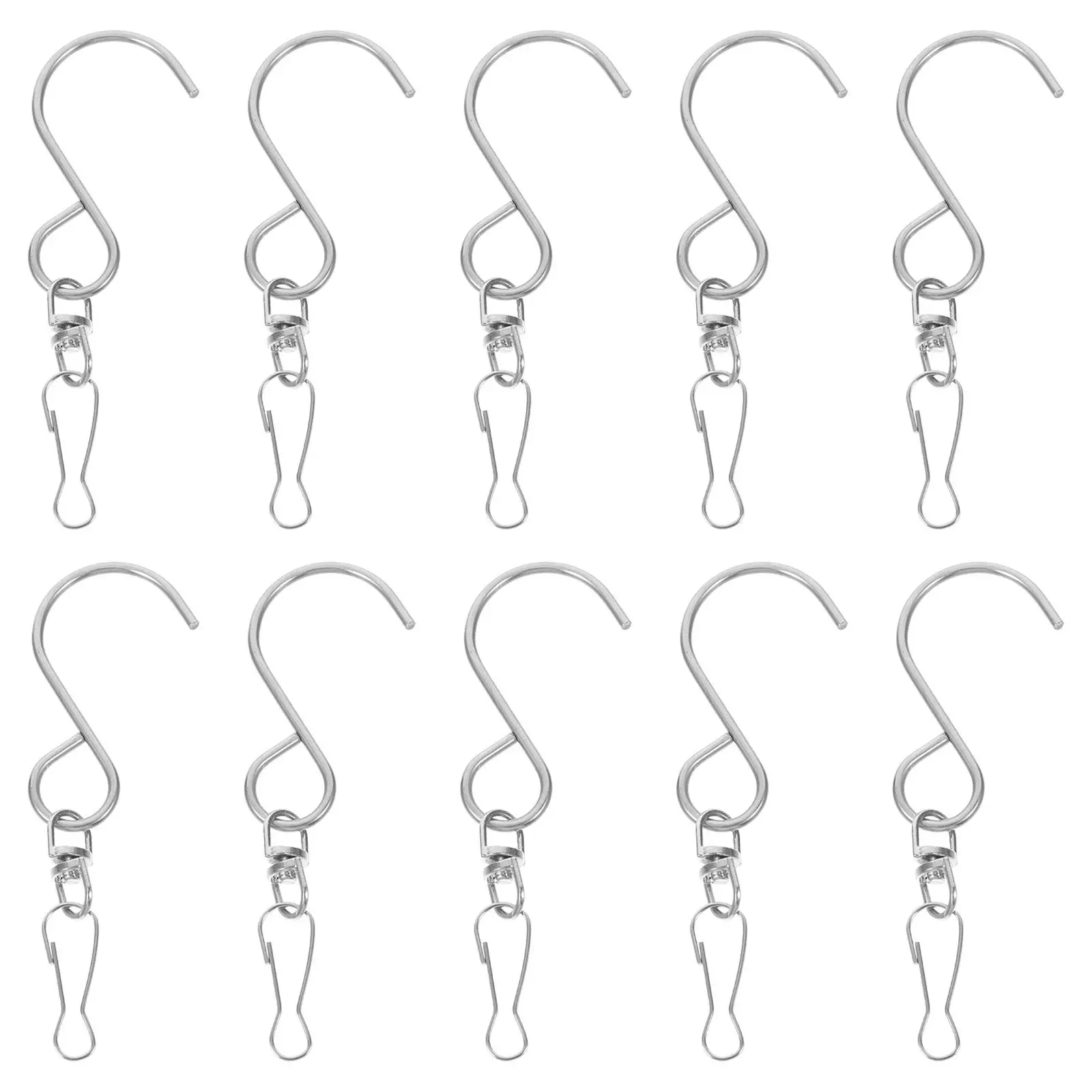 10Pcs Wind Chime Hooks Metal S Shaped Rotating Swivel Hooks for Hanging Flower Baskets Wind Spinners Garden Decor Hanging Plant - view 2