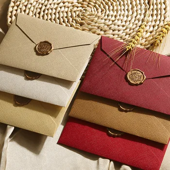 16 יח'\סט נייר מכתב מעטפה נייר סט וינטג 'סגנון סיני cowhide נייר הזמנה מיוחדת גלויה