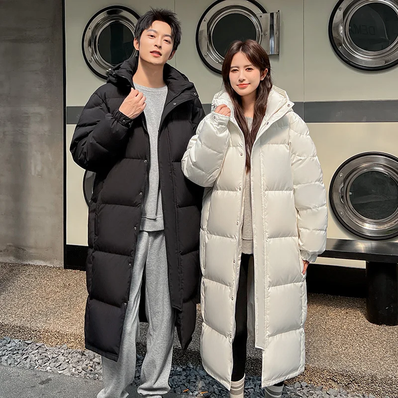 Men's and Women's School Uniforms, Long Styles, Popular Over The Knee,  Solid Color Thickened Warm Duck Down Jacket