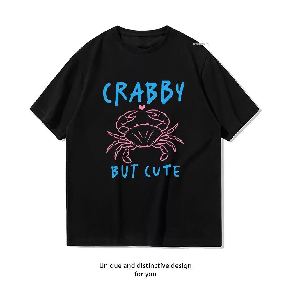 Crabby Crab Beach Summer Coastal T-shirt Woman Man Summer Cotton Graphic T Shirts Adult Streetwear O-neck Tops Tee