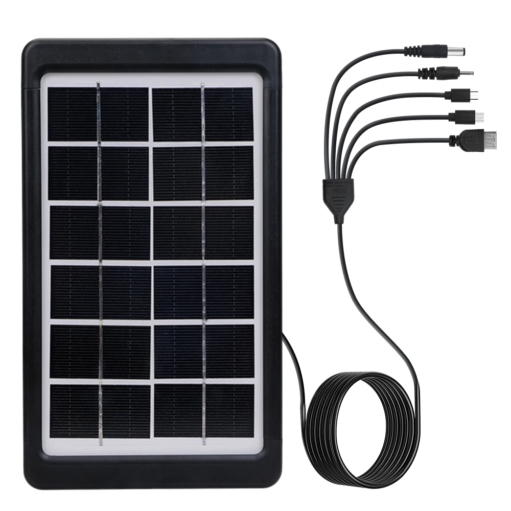 3W Mini Solar Panel Charger DC 5v 2.5A Output  7W Solar Cell Battery Charger PET Micro Mini USB DC 5521 35135 Plug for Light Fan