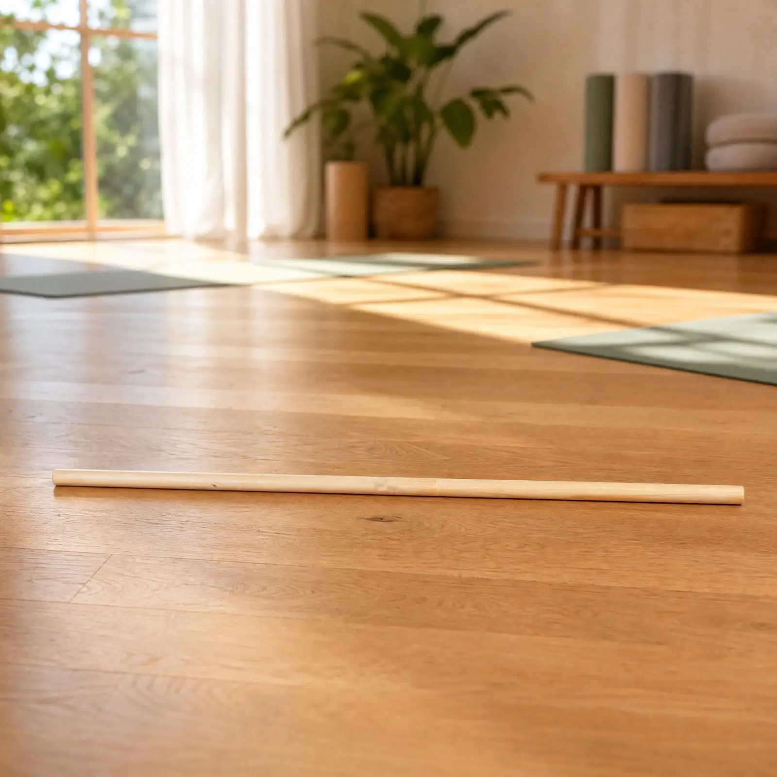 Wooden Stretching Rod for Posture Improvement and Pilates Practice 100cm Body Balance Stick