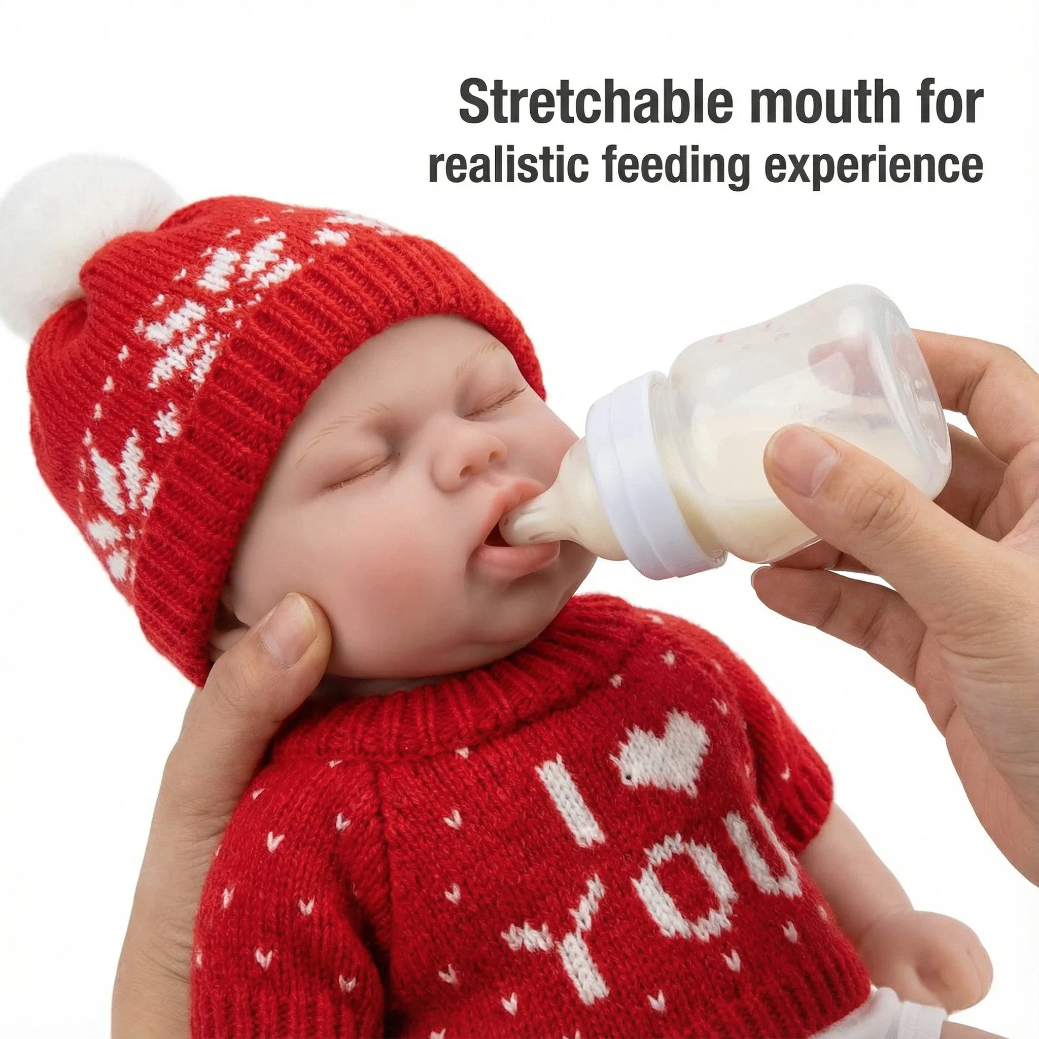 NPK 12inch Pickle Full Solid Silicone Doll - Flexible Elastic Super Soft Cute Small Size Squish Lifelike Reborn Bebe Toy