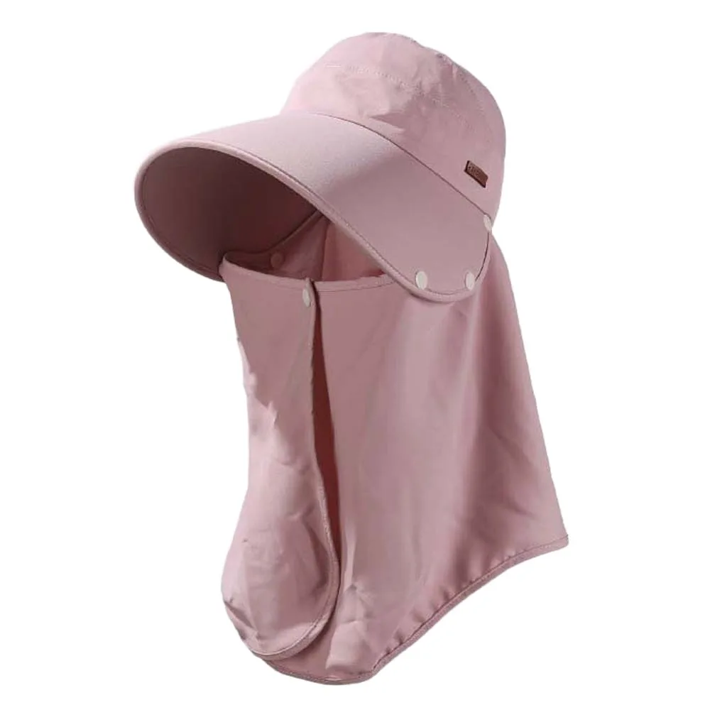 

Fisherman Hat Solid Color Sunshade Shawl Cap Detachable Breathable Anti-UV Visor Cap Lightweight Soft Picking Tea Hat Sport