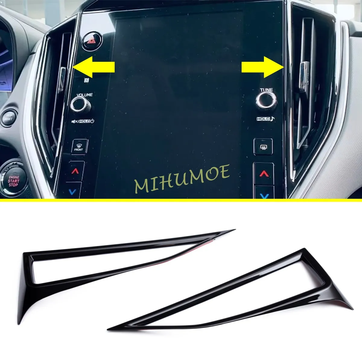 

Для Subaru Crosstrek Impreza 2024-2025 гг., внутренняя панель приборной панели, средняя выходная крышка вентиляционного отверстия, окружающая глянцевая черная