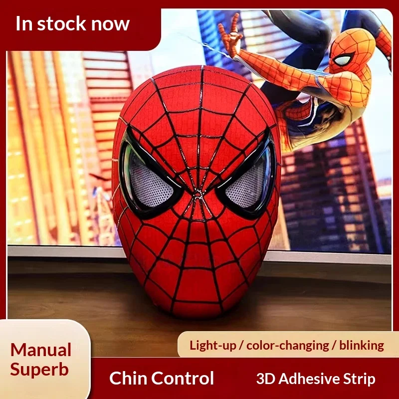 

Spider-Man Mask Manual Electric Movable Eyes Funny Cosplay Prop For Halloween Party Boyfriend Cosplayers Gift