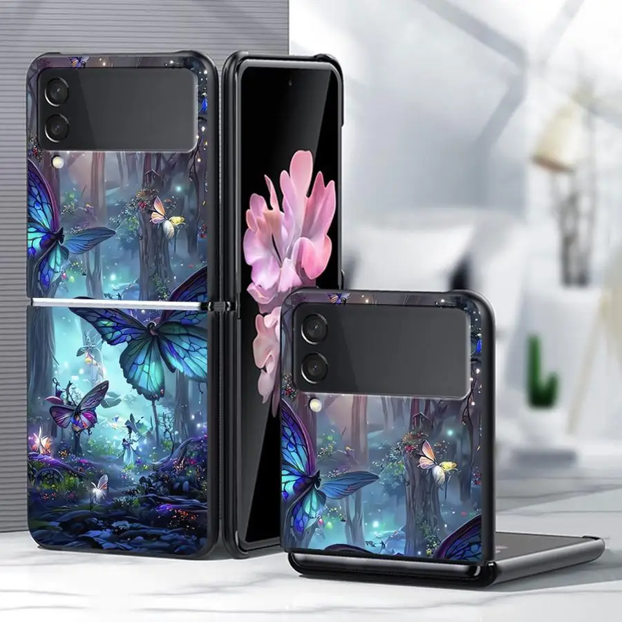 Beautiful Butterfly Phone Shell Funda Case for Samsung Galaxy Z Flip 8 Flip5 Flip7 FE Flip4 Flip3 Z Flip 7 6 5 4 3 Flip6