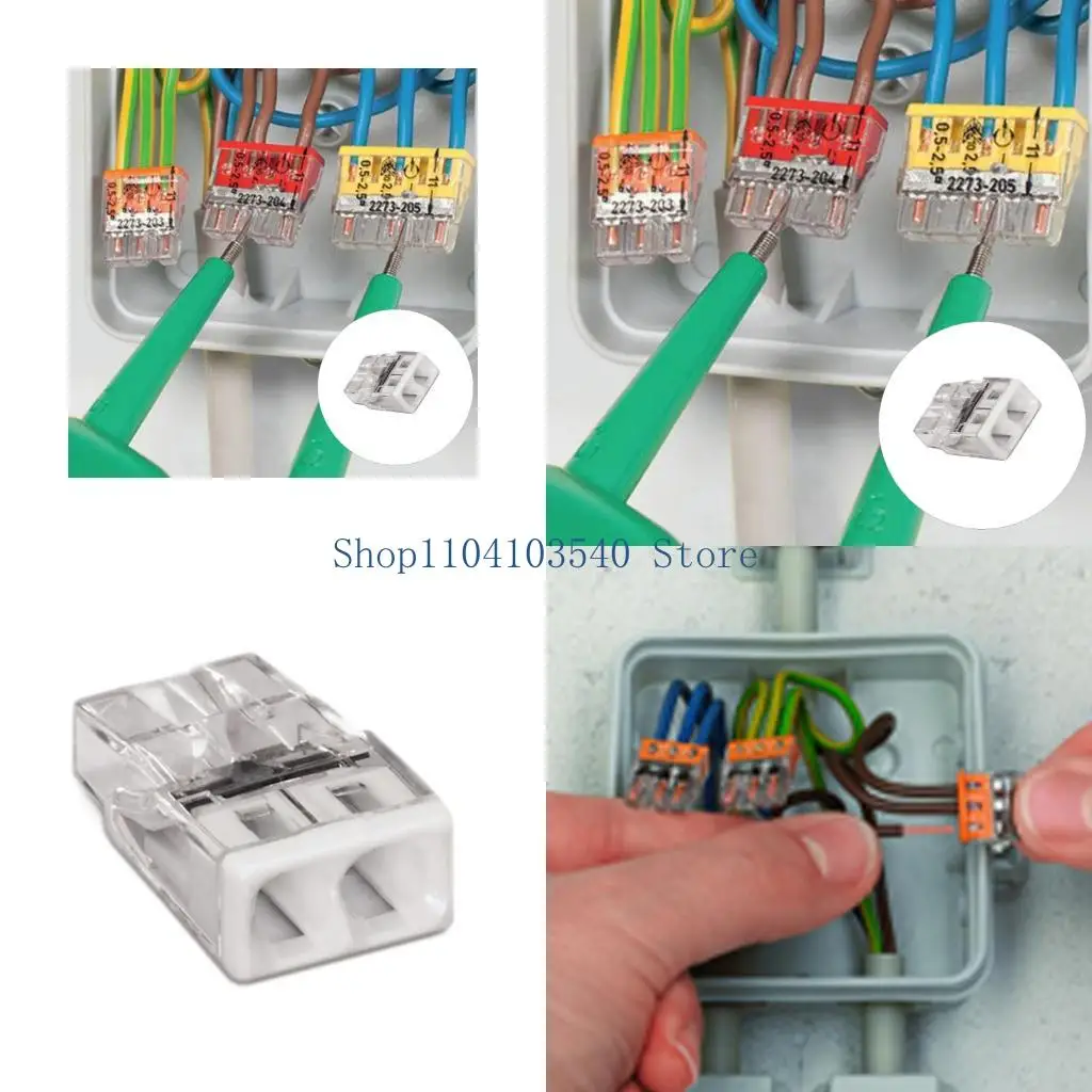 02DC Easy To Use 2 Port Cable Connector Connection Terminals Plastic Wire Connector