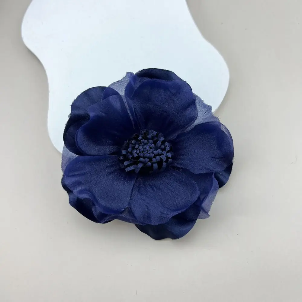 New Fabric Art Artificial Lace Brooch Camellia Sinensis Colorful Camellia Flower Brooch Flower Brooch Woman