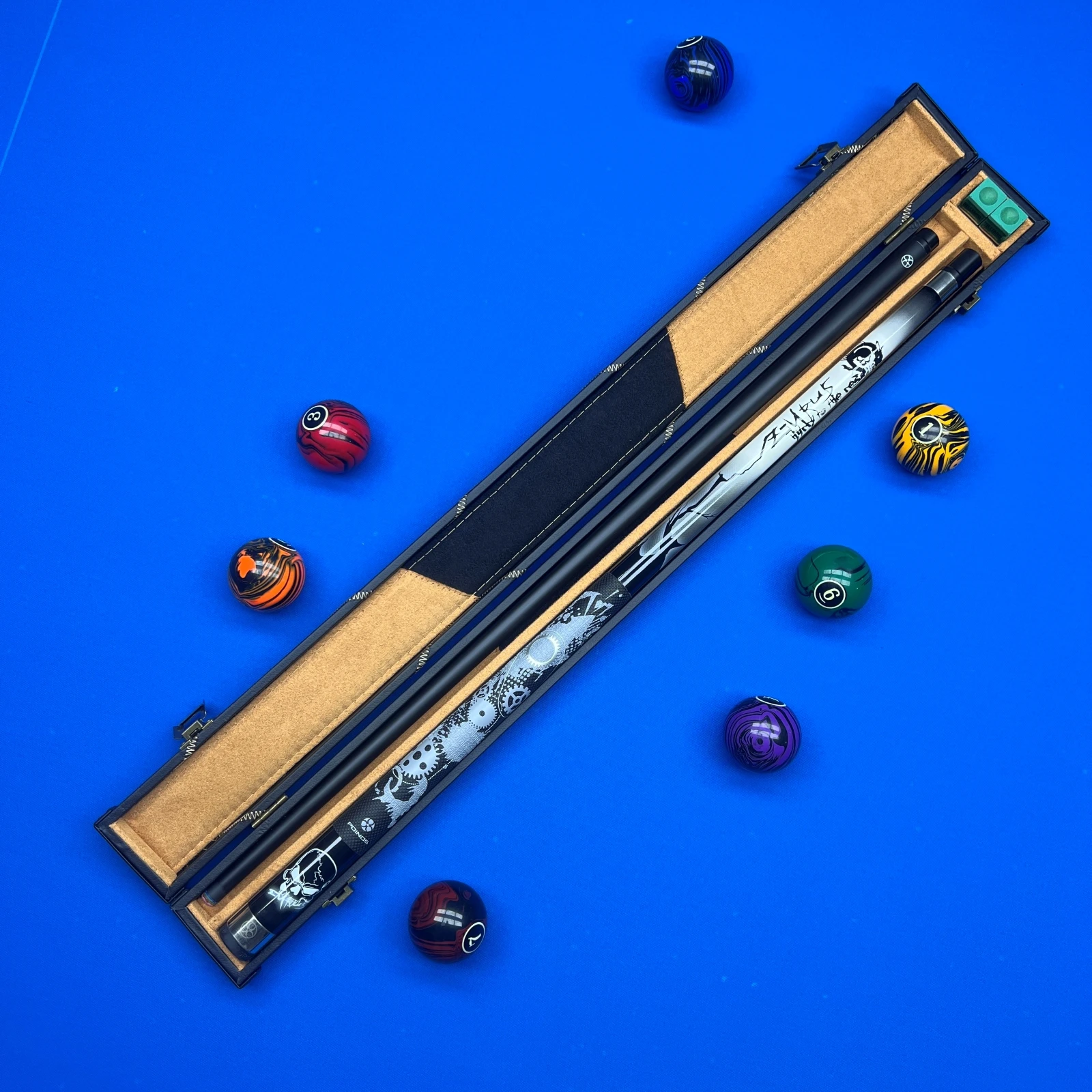 Premium Dual-Tube Hard Case for Pool Cues Shockproof Secure Travel with Precision Locking System
