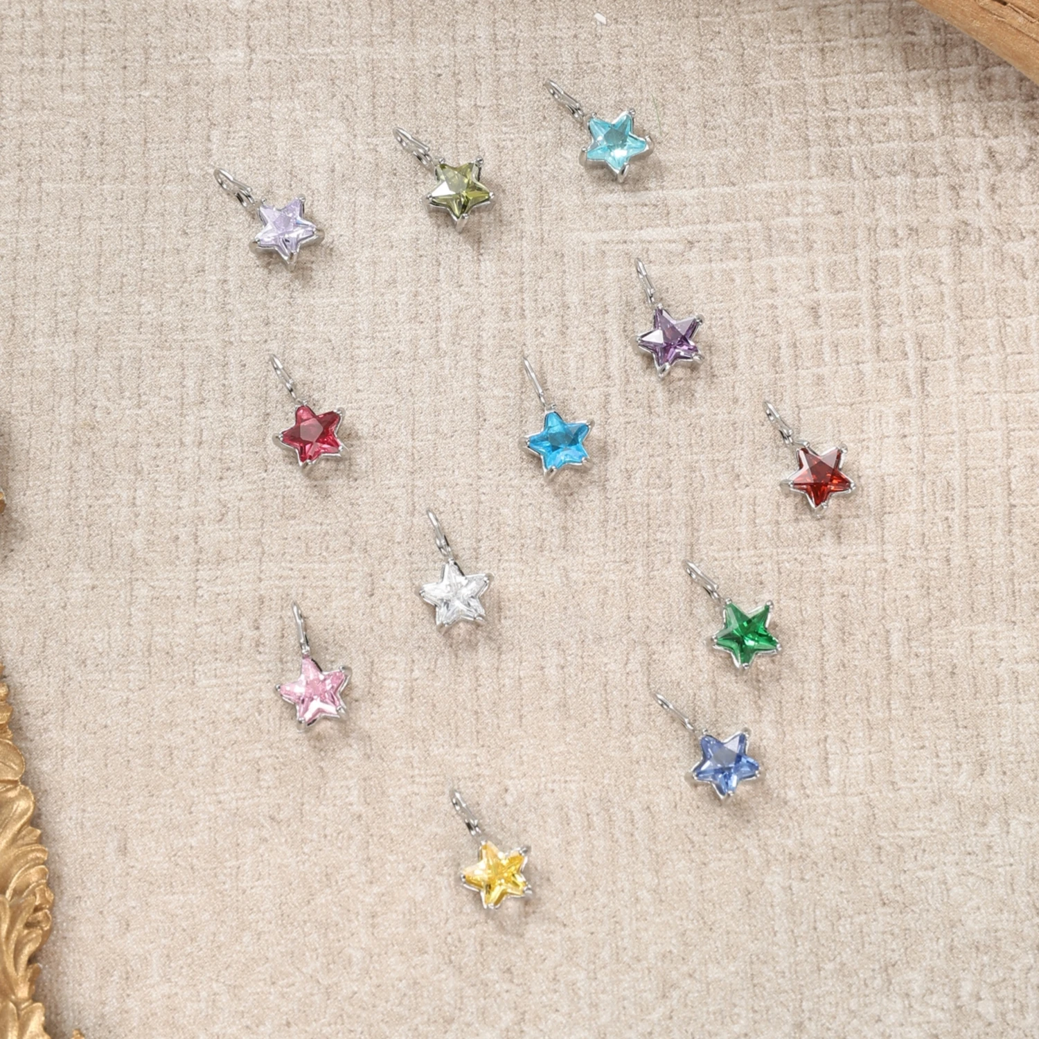 Luxuriöse 18K Vergoldete Stern-Zirkon-Anhänger Mini Kristall-Pentagramm-Anhänger für DIY Ohrringe Halsketten Schmuckherstellung Zubehör – Detail 5