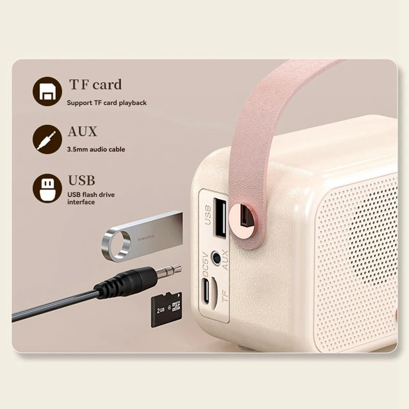 ABBN Винтажные беспроводные Bluetooth-колонки Поддержка TF-карты U-диска AUX 3D Звуковой баланс Диффузионный тип Будильник Динамик A