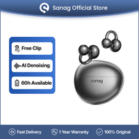 Sanag S7S AI Free Clip Open Headphones Bluetooth 5.4 Earphones AI Assistant Wireless Headset IPX4 Stretchable Ear Bridge Earbuds