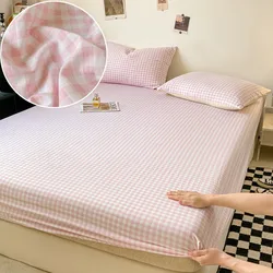 Drap-housse de style écossais pour la peau, couvre-lit élastique pour filles et garçons, linge de lit pour la maison, sans taie d'oreiller