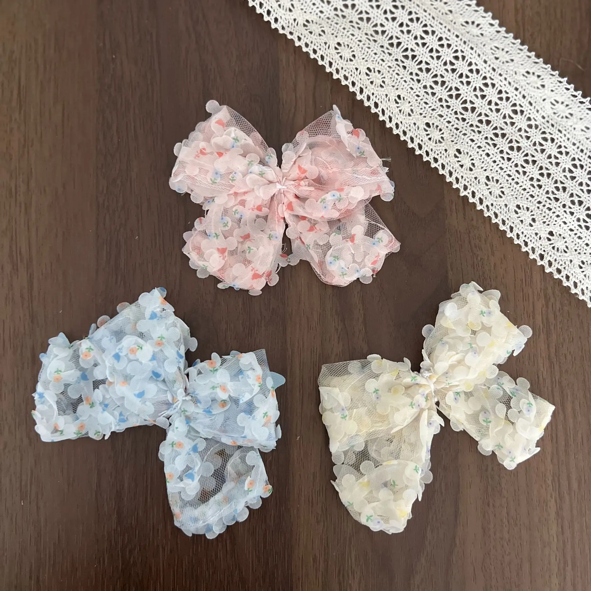 Brooch Pin DIY Accessory Ballet Style Bow Cloth Craft Material Hair Claw Floral Scrunchie Decoration Small Lightweight Colorful