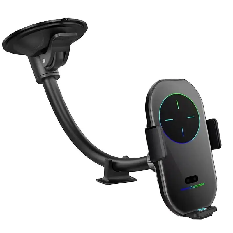 

Dashboard Phone Holder Car 15W Wireless Charger Auto Clamping 360° View Flexible Long Arm Universal Handsfree Auto Windshield