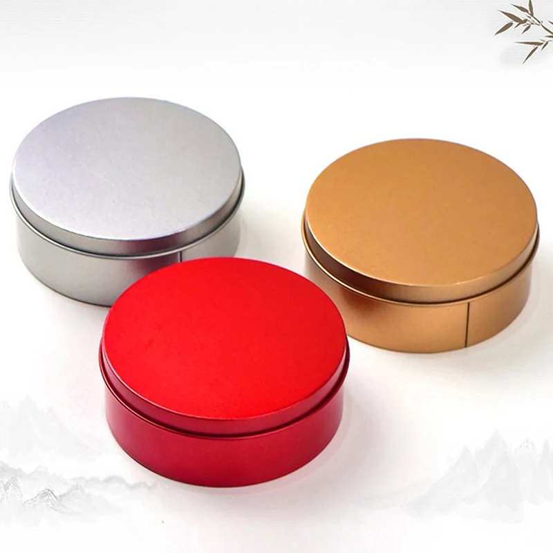 3 Colors Round Tinplate Boxes Metal Storage Container Smooth Surface Fine Workmanship Decorative Party Favor Gift Boxes