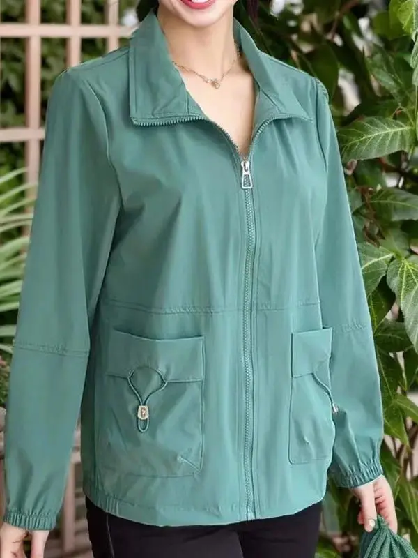 Lined Short Jacket Women's Spring Autumn Versatile New 2025 Mom's Top Selling Female Fashion Inner  PU Material