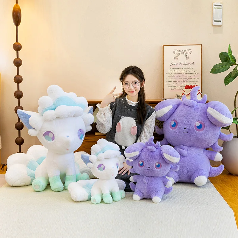 ポケモン-アローラン-ヴルピックス-ぬいぐるみ-柔らかいぬいぐるみ-氷タイプのキツネ人形-かわいいアニメぬいぐるみ枕-子供用-ファンへの誕生日-クリスマスギフト