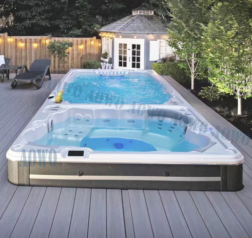 5.8M Multi-function Hot Tube Outdoor Spa Jacuzzier Combined Balboa System Bubble Swim Spa Tub Yacossi Vasca Bathtubs
