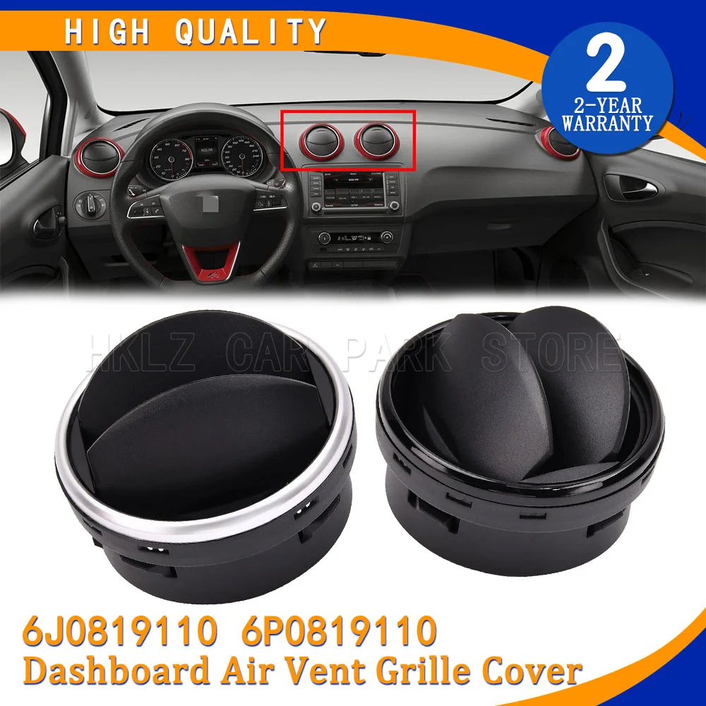 Dashboard Air Vent Grille Cover Black Silver For SEAT Ibiza 6J 6P 2008-2017 6J0819110 6P0819110 Replacement Part