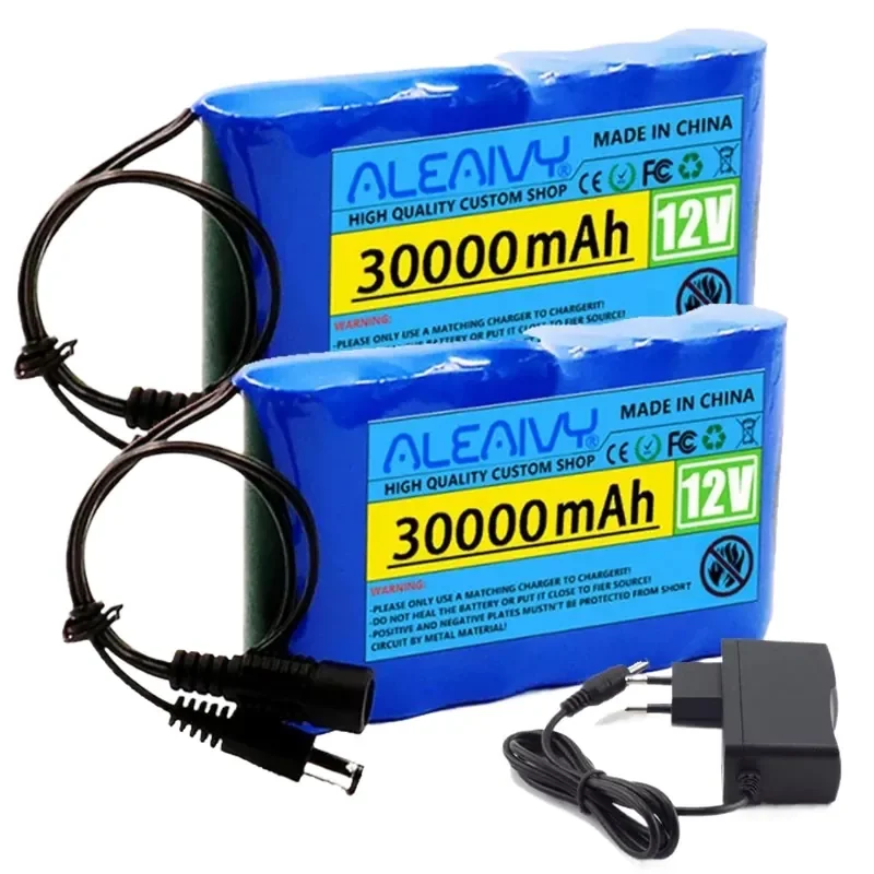 12V 30000mAh Rechargeable DC 12.6V 20Ah Lithium-ion 18650 Battery for Outdoor Lighting and Household Backup Use