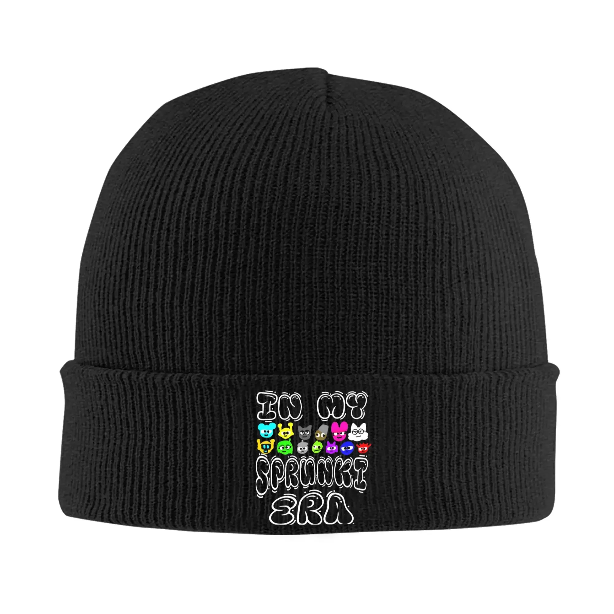 In My Sprunki Era Birthday Knitted Hat for Women Men Beanie Winter Hat Acrylic  Warm Caps