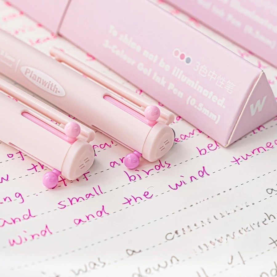 1pcs Triangular Multi-Color Gel Pen 0.5mm Point Planwith Sign Series 3 Colors Multifunctional Liner Marker F7869