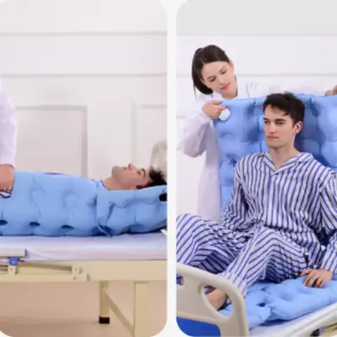 자세히 둘러보기 노인용 침대 구멍 뚫린 에어 패드 매트리스, 장벽 없는 조용한 침대 매트, 피부 친화적이고 편안한 미끄럼 방지 간호 매트리스