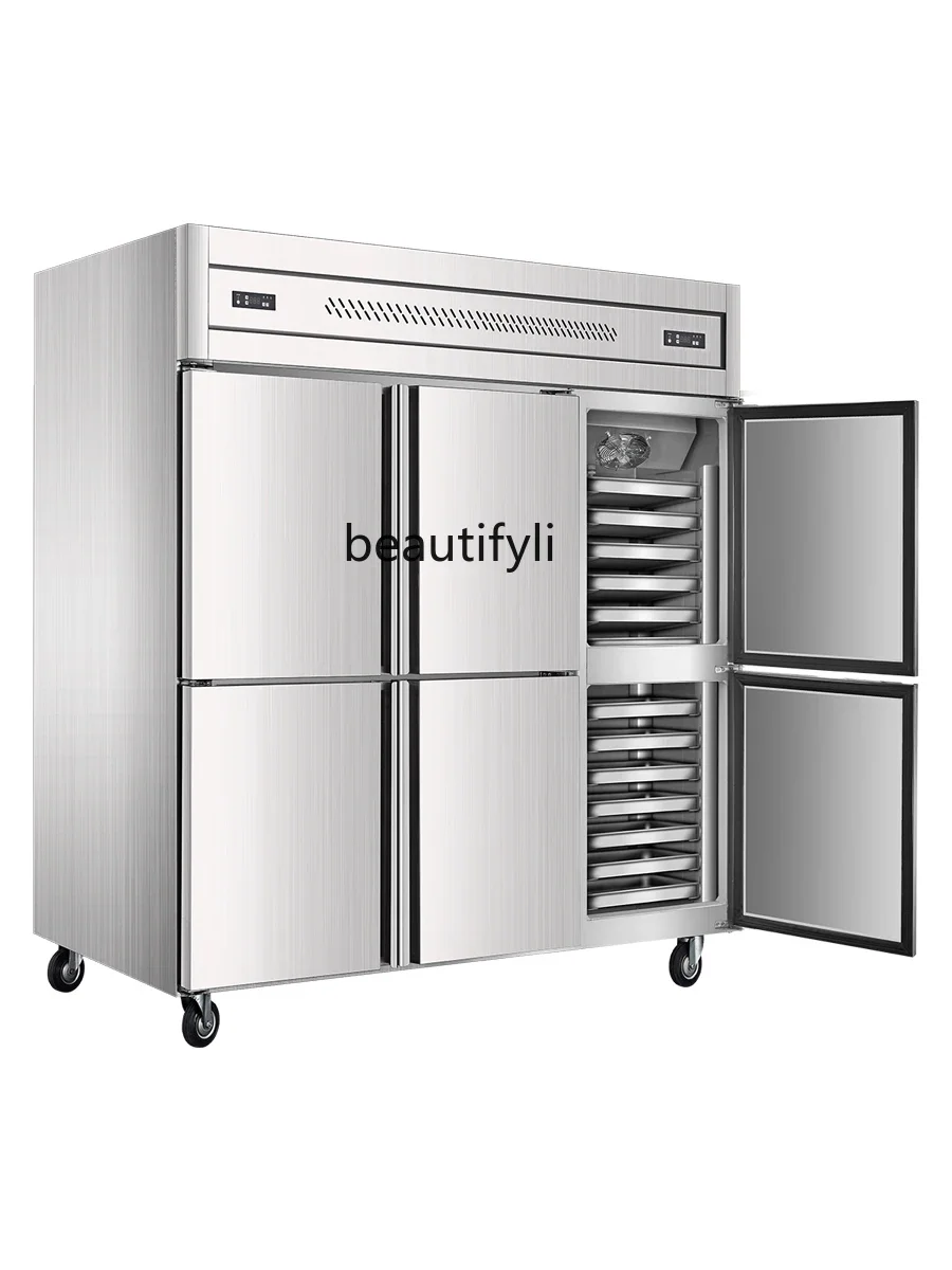 

Four-Door Baking Tray Cabinet Freezer Air-Cooled Frozen Strip Cabinet Cake Plate Cabinet Fast Frozen Refrigerator