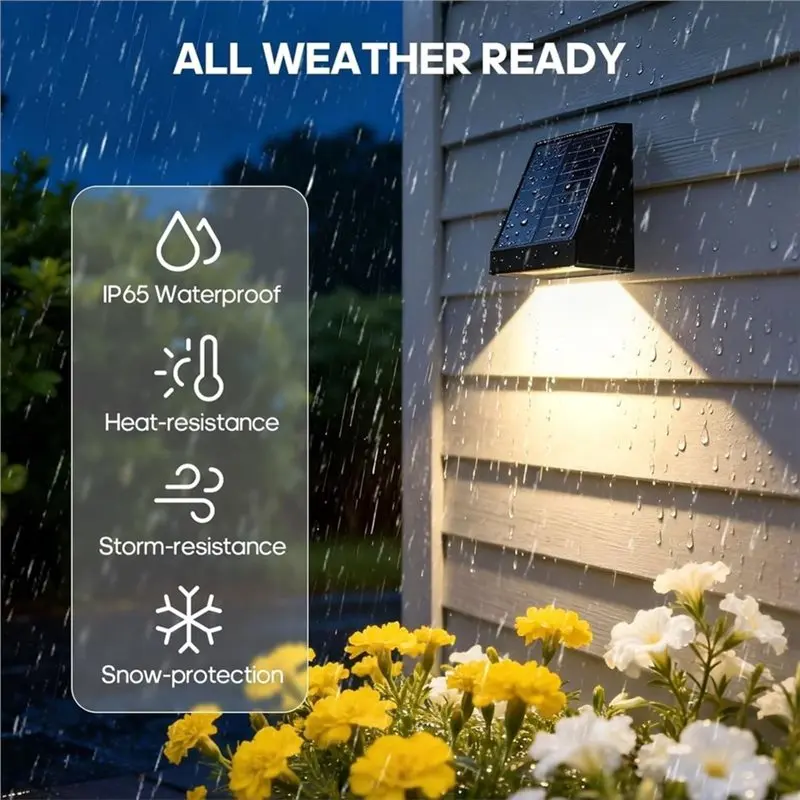 Safe Material Solar Wall Light Radar Motion Sensor, IP65 Rated Outdoor Wall Sconce Dawn Lighting For Patio, Garden, Porch, Yard
