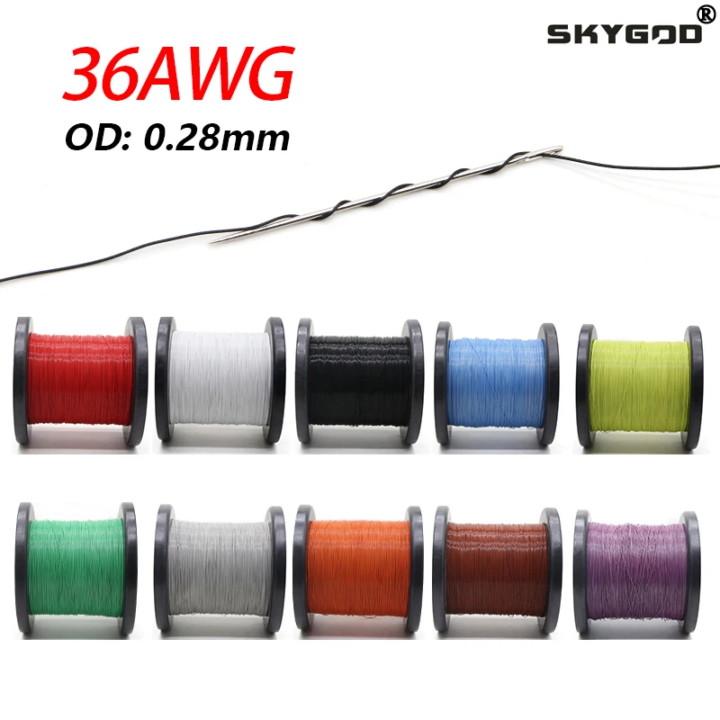 

5~500m 36AWG UL10064 FEP Wires PTFE Plastic Insulation Ultra Fine Micro Litz Line High Conductivity Tinned Copper Soldering Wire