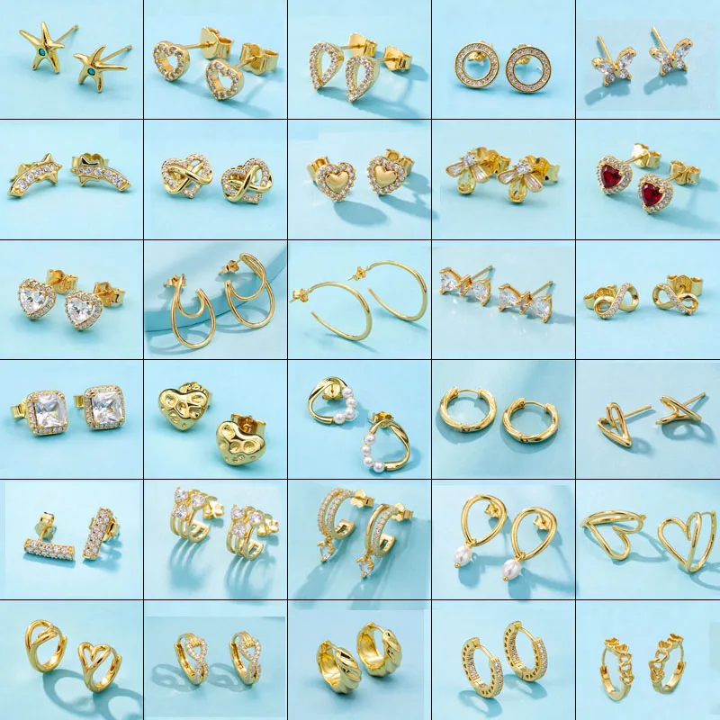 Hot Sale14K Gold Plated 925 Silver Infinite Love Earring Flower Starfish Earring For Women Popular Engagement wedding Jewelry