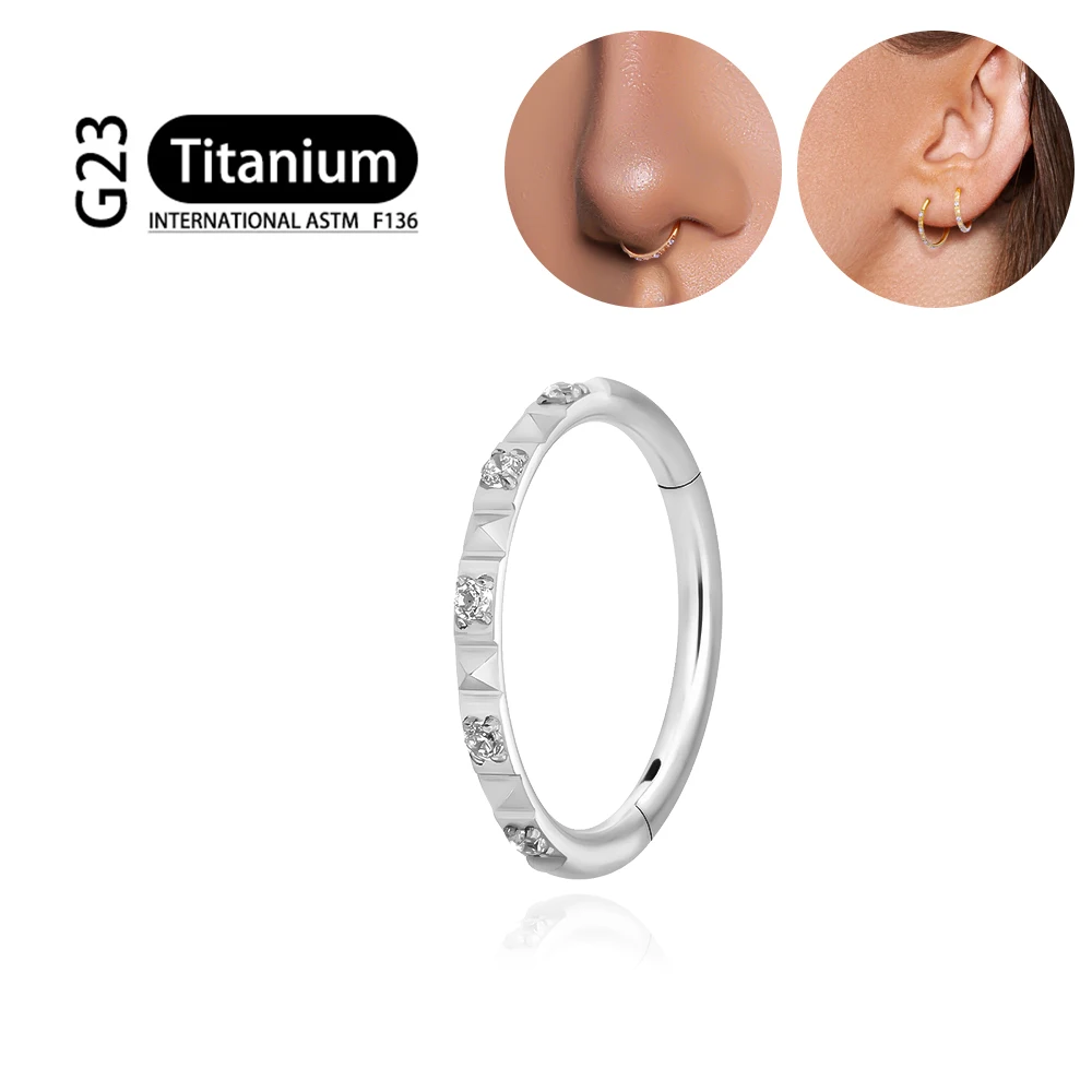 ASTM F 136 Titanium G23 Piercing naso anello orecchini cerchio rotondo trago cartilagine Helix Daith Lip Body Piercing gioielli per le donne