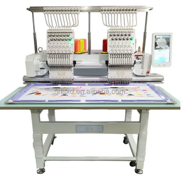 2 Head Windproof Frame Embroidery Machine for 12 15 Flat Cap Hat Garment Embroidery Industrial Automatic Multi