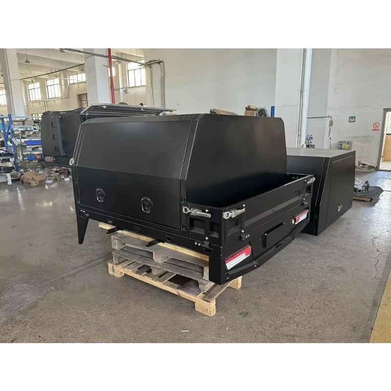 Ute Canopy and Tray for Camping Aluminium Toolbox with Kitchen Fridge Pantry and Roof Rack