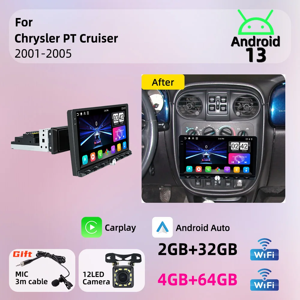For Chrysler PT Cruiser 2001-2005 Android 1Din Car Stereo 9