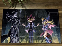 YuGiOh Dark Magician & Yugi Muto TCG CCG Mat Trading Card Game Mat Table Playmat Desk Gaming Play Mat Mouse Pad 60x35cm Free Bag