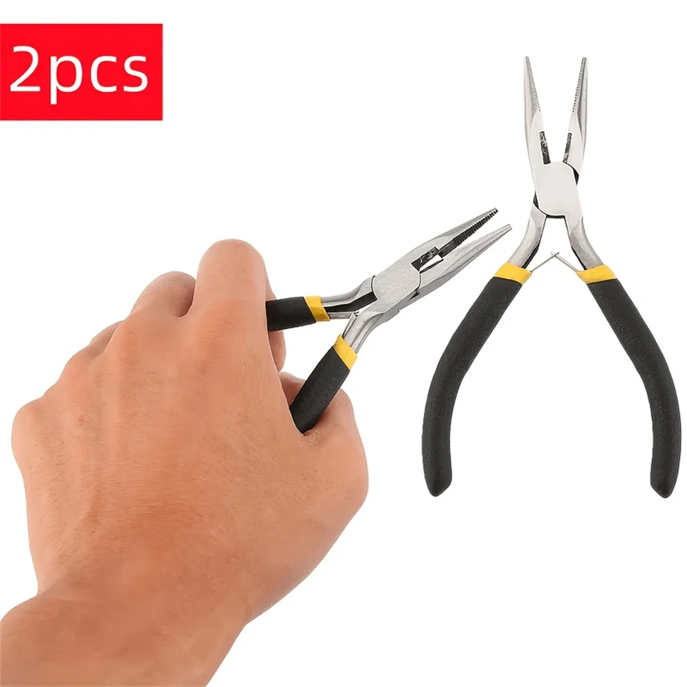 2 Black mini Pointed Nose Pliers with a Hint of Yellow DIY Pliers, Bracelets, Necklaces, Rings and Phone Chains, Hair Accessory