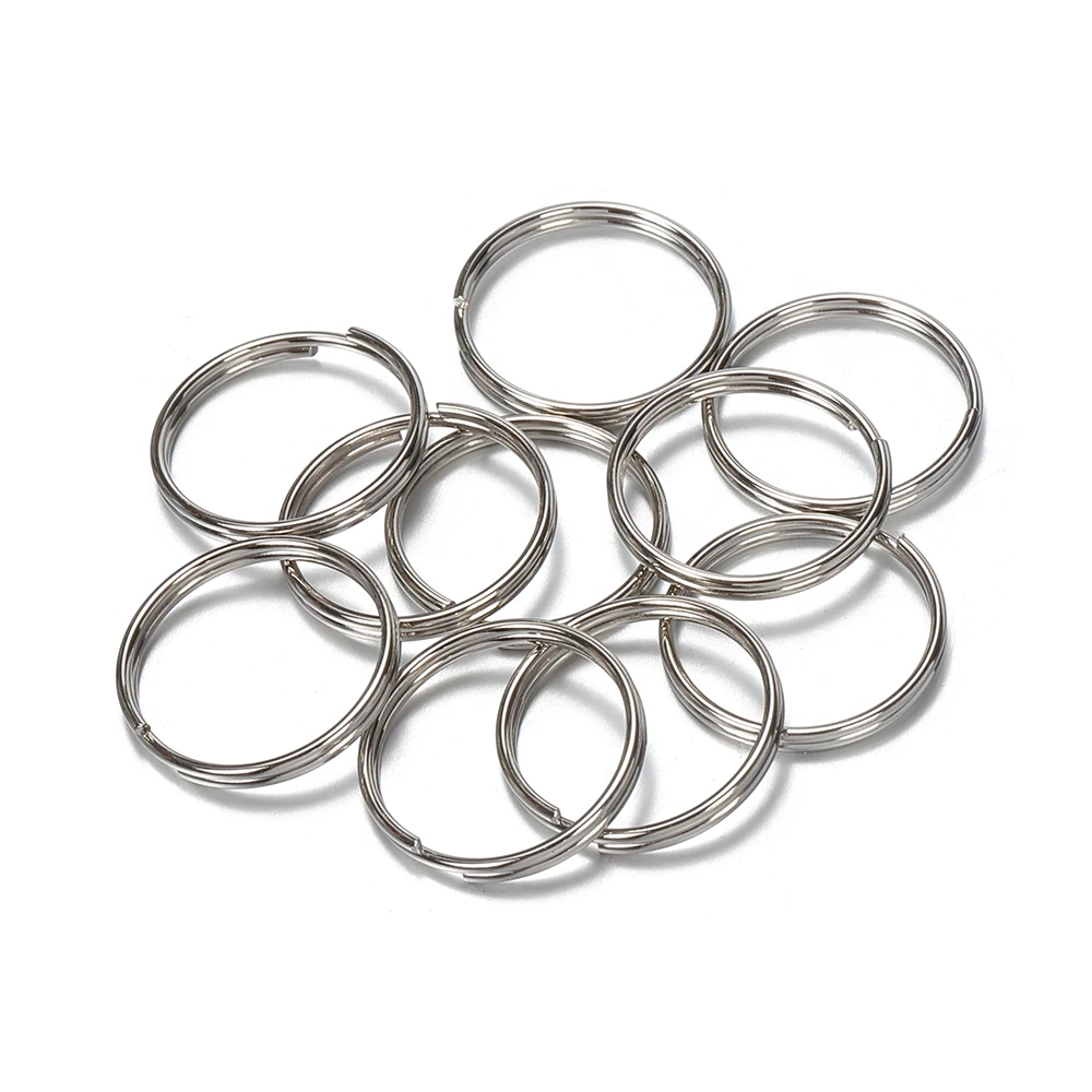 100pcs/lot 6-20mm Stainless Steel Open Double Jump Rings for Jewelry Making DIY Keychain Double Split Rings Connectors Findings
