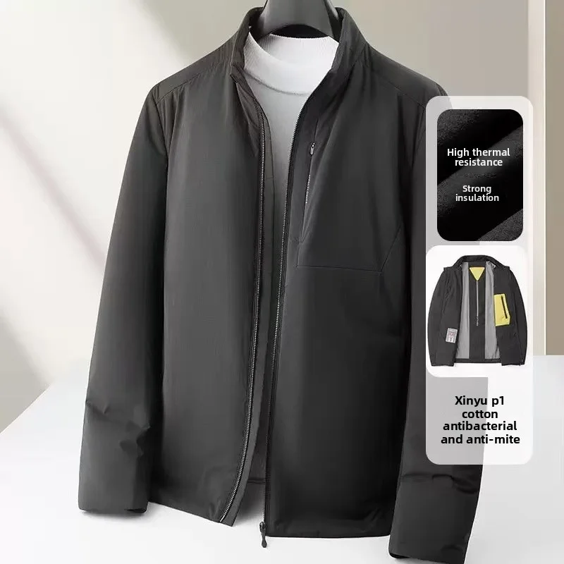 

2025 Autumn/Winter New Men's Cotton Coat New Feather PI Cotton High Luxury Business Lightweight Extreme Cold Warm Coat