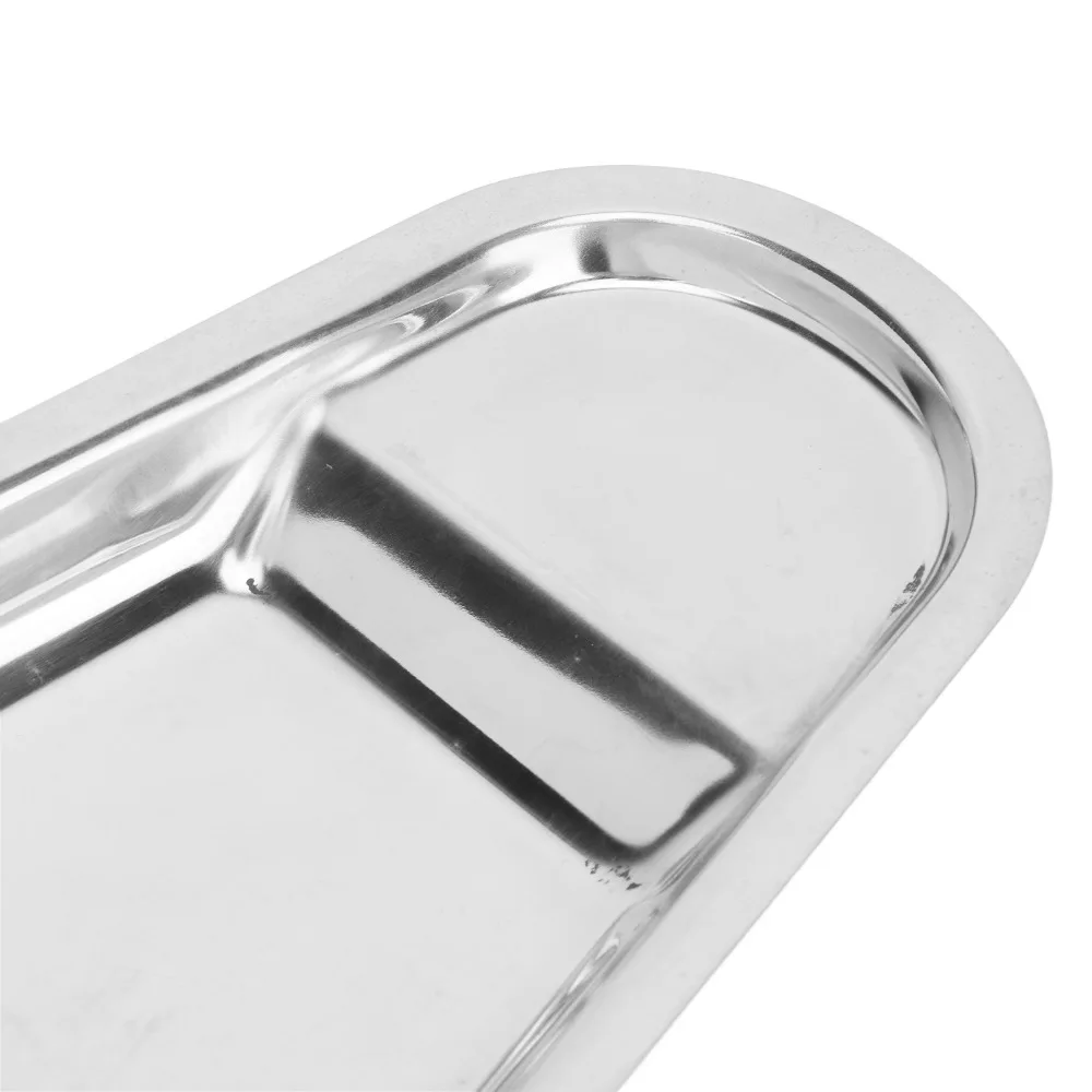 Rustless Steel Fruit Tray Mirror Polished Raised Anti-spill Edge Rim Metal Serving Platter Irregular Outline Creative Shape