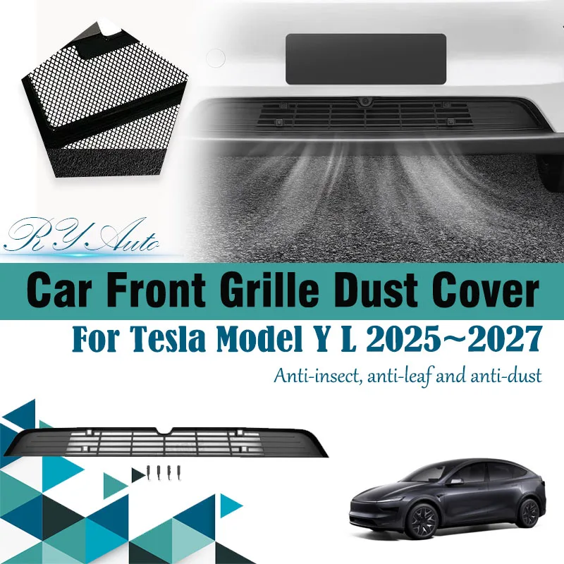 

Car Grille Mesh For Tesla Model Y L 2025 2026 2027 Anti-dusty Front Bumper Grille Dust Covers Air Intake Insect Auto Accessories