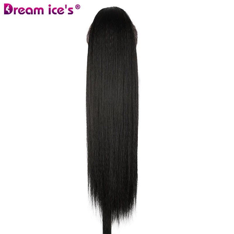 Ponytail Extension Drawstring Long Straight Pony Tail Natural Soft Synthetic Hair Clip in Extension Hairpiece Ponytails