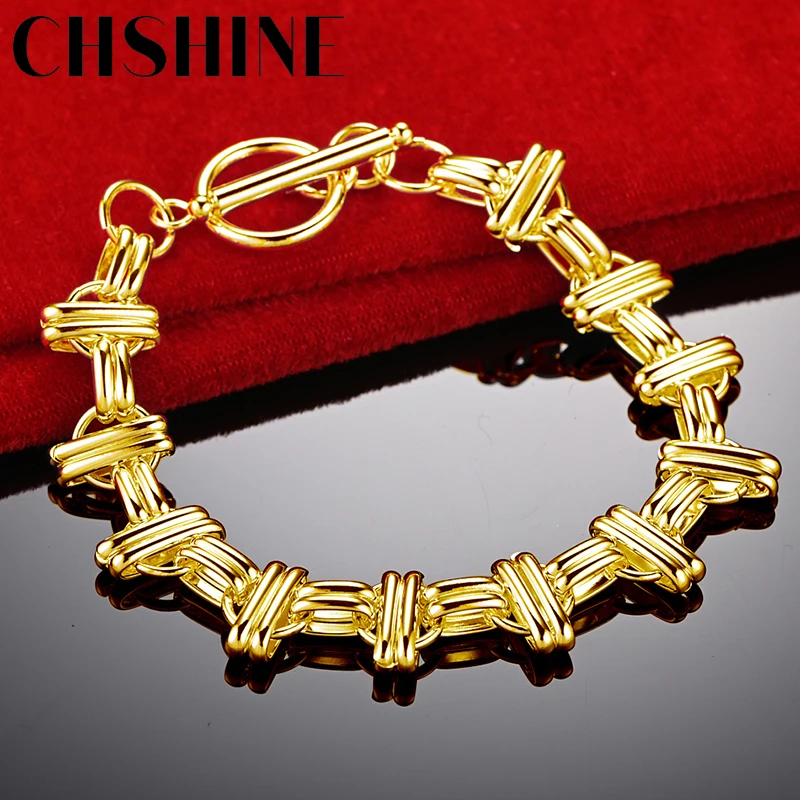 

CHSHINE 18K Gold Knot Chain Bracelet For Women Wedding Engagement Party Fashion Charm Jewelry