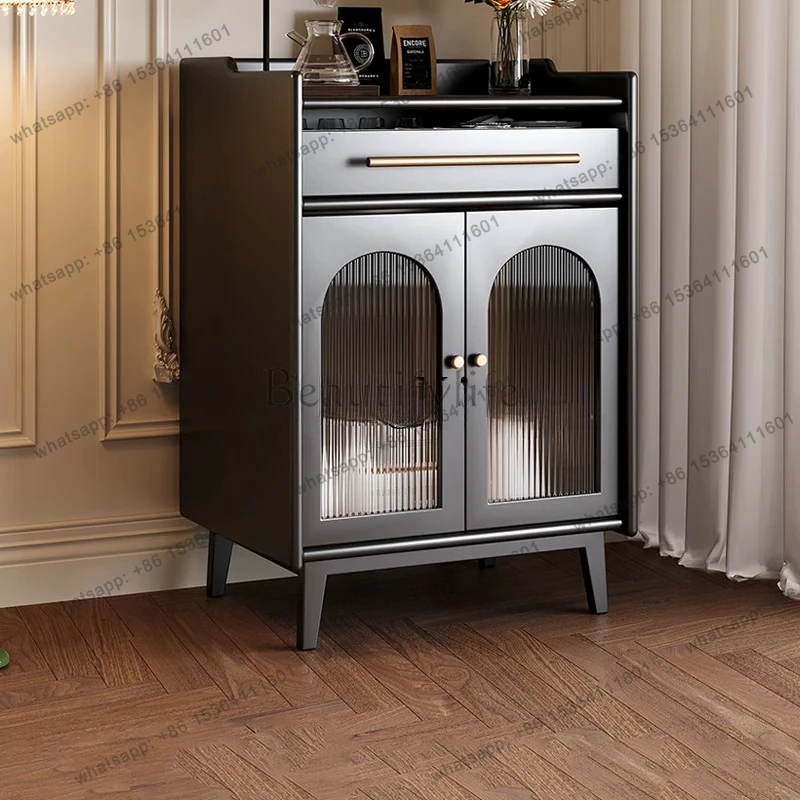 retro all-solid wood dining side bucket cabinet storage wall beech wine cabinet