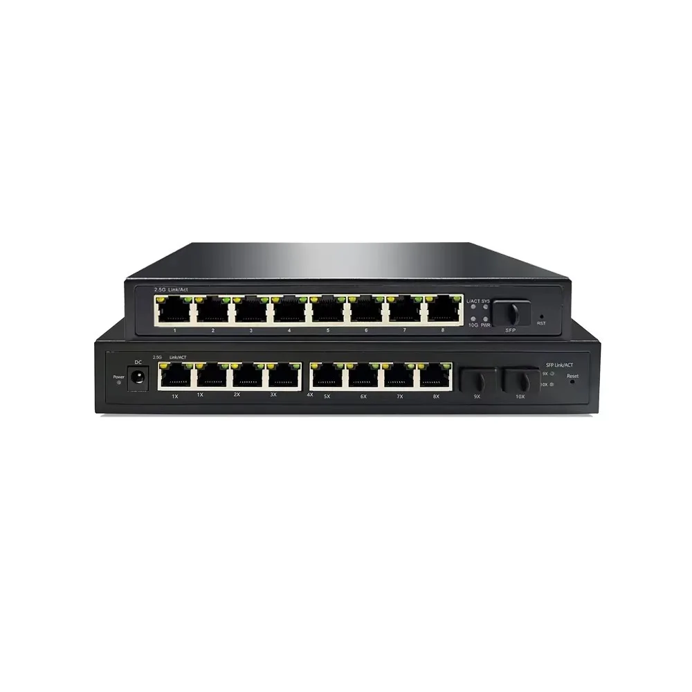 Easy Web Managed 2.5G 8 Port Ethernet Switch with 10G Uplink VLAN, Loop Detection, IGMP