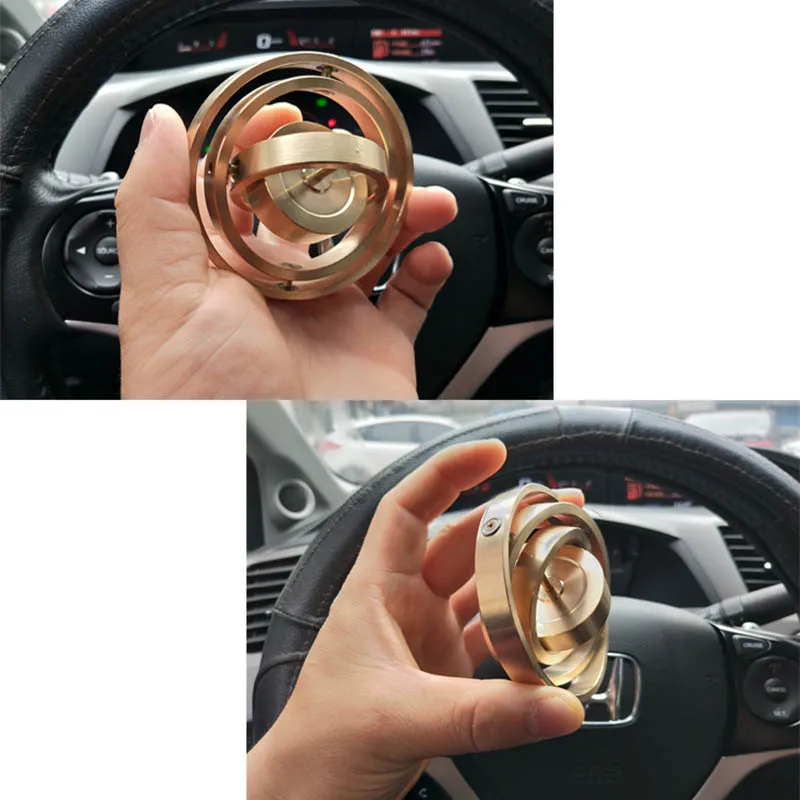 Precision Mechanical Pure copper  triaxial gyro metal boy angular momentum gyroscope balance toy anti gravity